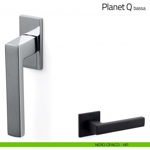 Maniglia per finestra martellina DK Planet Q Olivari bassa nero opaco