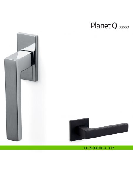Maniglia per finestra martellina DK Planet Q Olivari bassa nero opaco