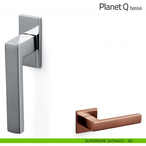 Maniglia per finestra martellina DK Planet Q Olivari bassa superrame satinato