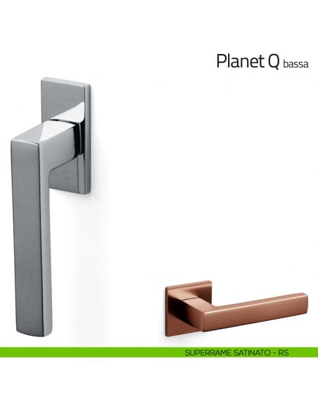 Maniglia per finestra martellina DK Planet Q Olivari bassa superrame satinato