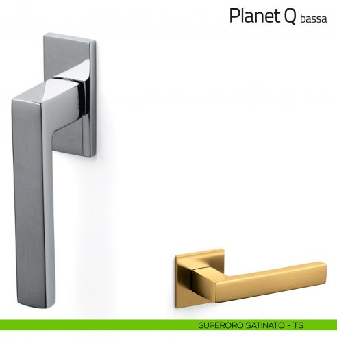 Maniglia per finestra martellina DK Planet Q Olivari bassa superoro satinato