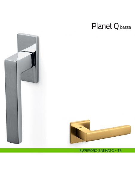Maniglia per finestra martellina DK Planet Q Olivari bassa superoro satinato