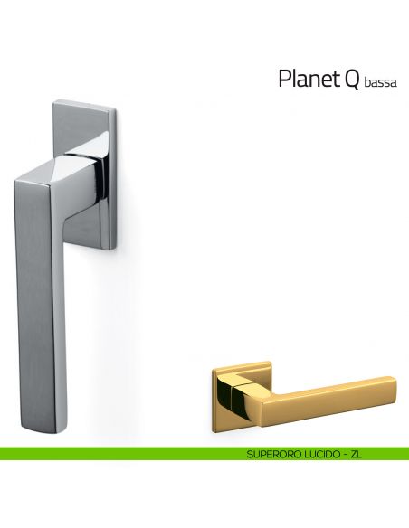 Maniglia per finestra martellina DK Planet Q Olivari bassa superoro lucido