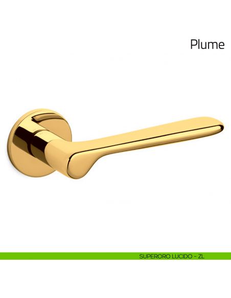 Maniglia per porta Plume Olivari superoro lucido