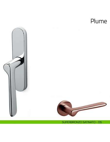 Maniglia per finestra cremonese Plume Olivari superbronzo satinato