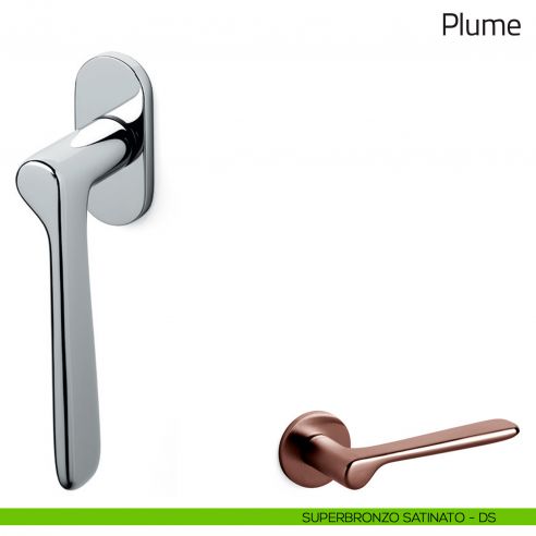 Maniglia per finestra martellina DK Plume Olivari superbronzo satinato