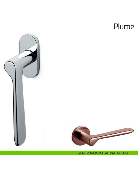 Maniglia per finestra martellina DK Plume Olivari superbronzo satinato