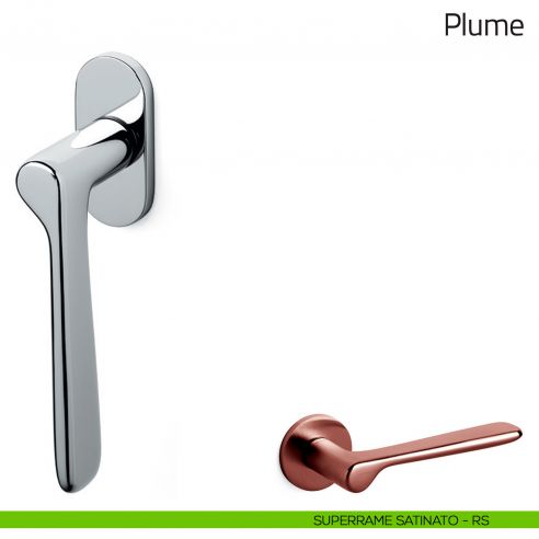 Maniglia per finestra martellina DK Plume Olivari superrame satinato