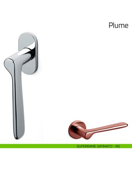 Maniglia per finestra martellina DK Plume Olivari superrame satinato