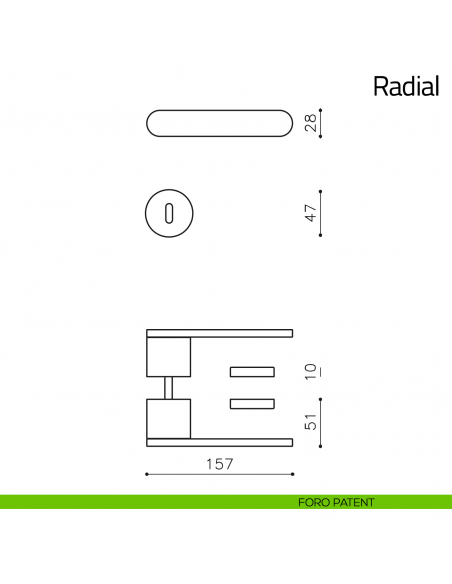 Maniglia per porta Radial Olivari foro patent