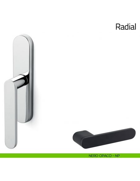Maniglia per finestra cremonese Radial Olivari nero opaco