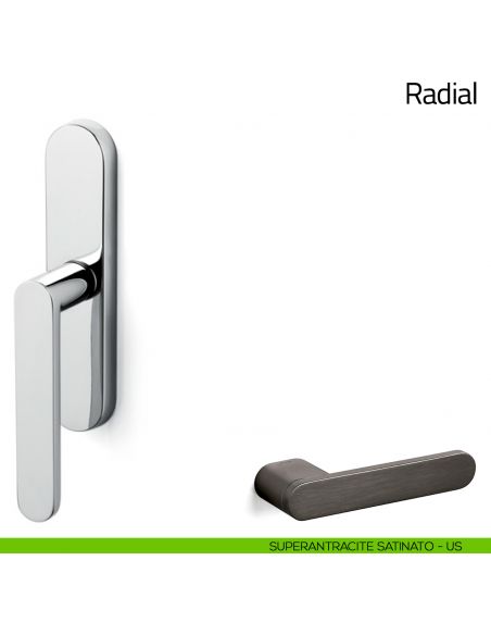 Maniglia per finestra cremonese Radial Olivari superantracite satinato