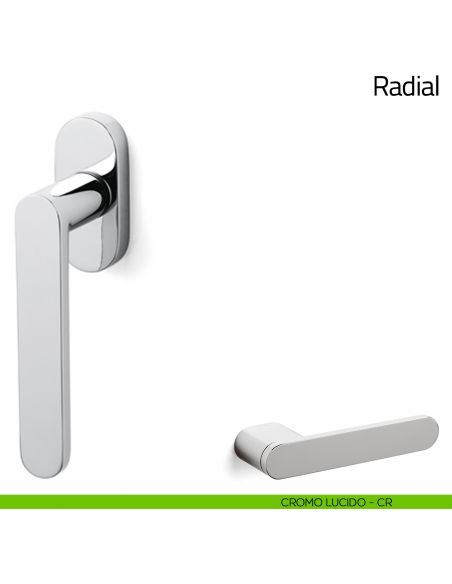 Maniglia per finestra martellina DK Radial Olivari cromo lucido