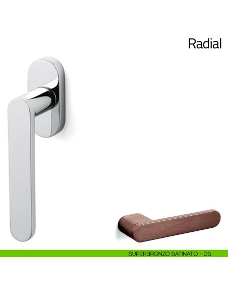 Maniglia per finestra martellina DK Radial Olivari superbronzo satinato