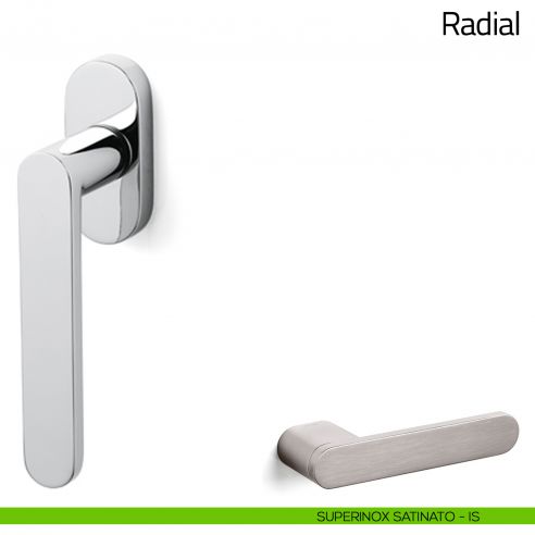 Maniglia per finestra martellina DK Radial Olivari superinox satinato