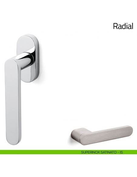 Maniglia per finestra martellina DK Radial Olivari superinox satinato