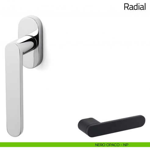 Maniglia per finestra martellina DK Radial Olivari nero opaco