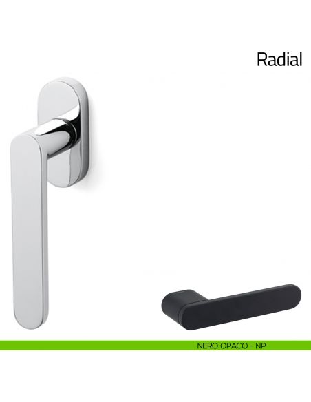 Maniglia per finestra martellina DK Radial Olivari nero opaco