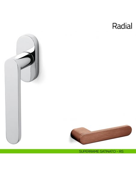Maniglia per finestra martellina DK Radial Olivari superrame satinato