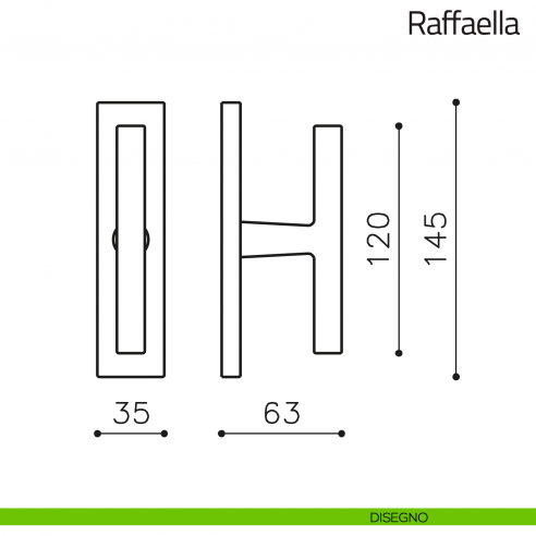 Maniglia per finestra cremonese Raffaella Olivari disegno