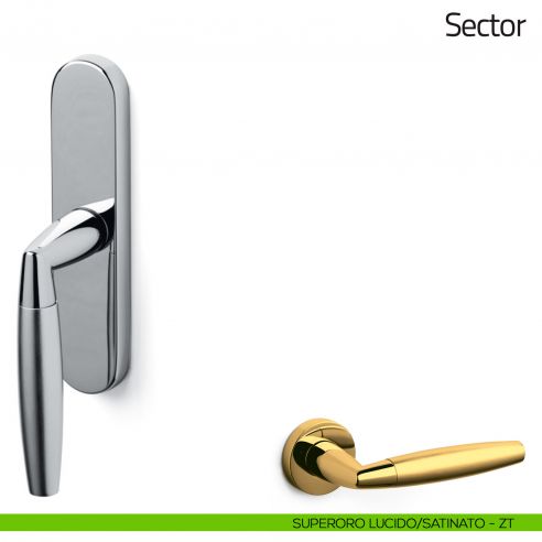 Maniglia per finestra cremonese Sector Olivari superoro lucido/satinato