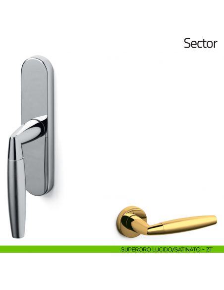 Maniglia per finestra cremonese Sector Olivari superoro lucido/satinato