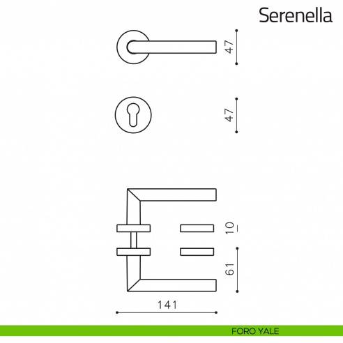 Maniglia per porta Serenella Olivari foro yale