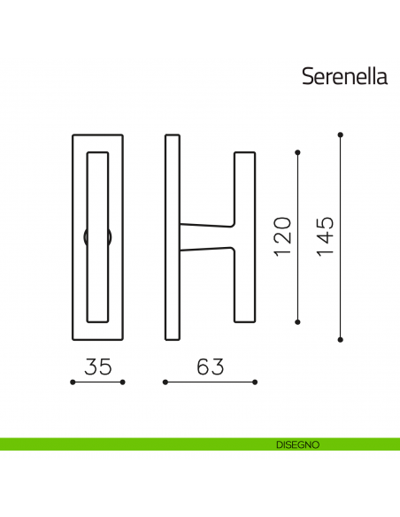 Maniglia per finestra cremonese Serenella Olivari disegno