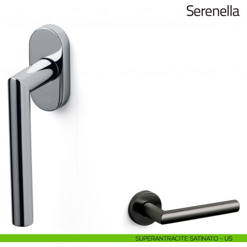 Maniglia per finestra martellina DK Serenella Olivari superantracite satinato