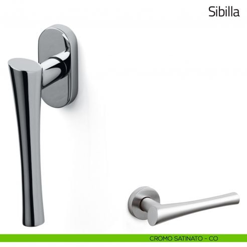 Maniglia per finestra martellina DK Sibilla Olivari cromo satinato