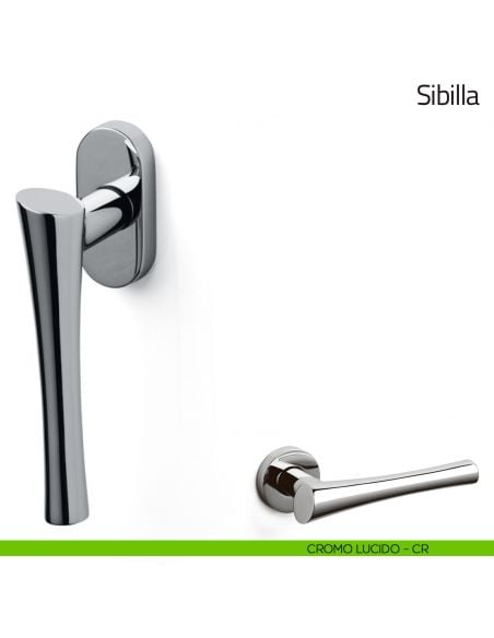 Maniglia per finestra martellina DK Sibilla Olivari cromo lucido