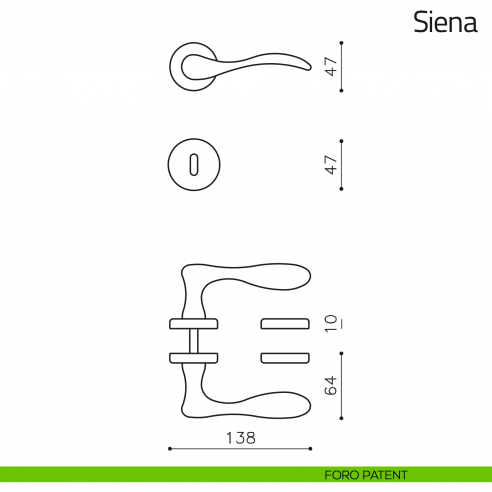 Maniglia per porta Siena Olivari foro patent