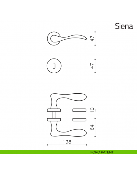 Maniglia per porta Siena Olivari foro patent