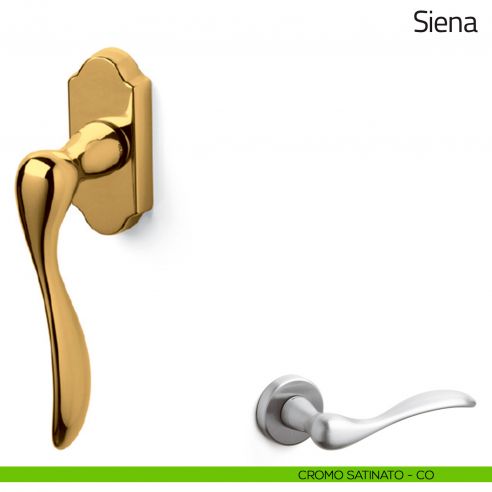 Maniglia per finestra martellina DK Siena Olivari cromo satinato