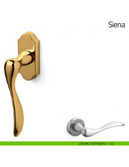 Maniglia per finestra martellina DK Siena Olivari cromo satinato