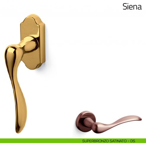 Maniglia per finestra martellina DK Siena Olivari superbronzo satinato