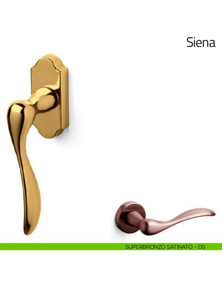 Maniglia per finestra martellina DK Siena Olivari superbronzo satinato