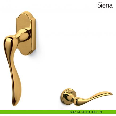 Maniglia per finestra martellina DK Siena Olivari superoro lucido