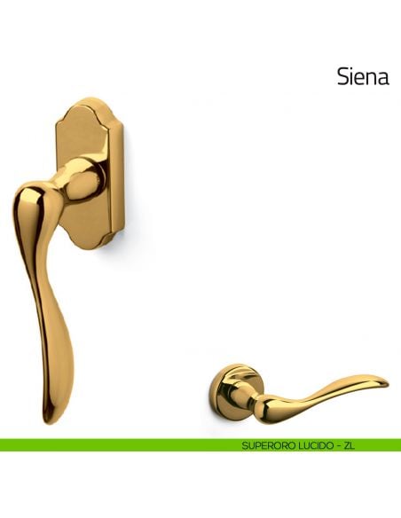 Maniglia per finestra martellina DK Siena Olivari superoro lucido