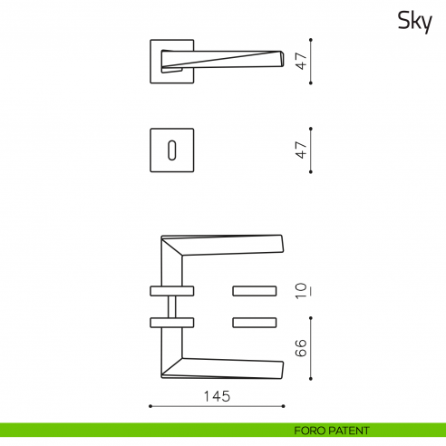 Maniglia per porta Sky Olivari foro patent