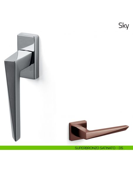 Maniglia per finestra martellina DK Sky Olivari superbronzo satinato