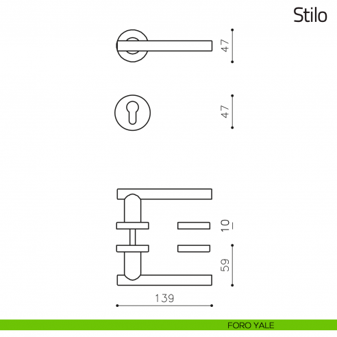 Maniglia per porta Stilo Olivari foro yale