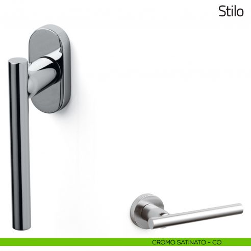 Maniglia per finestra martellina DK Stilo Olivari cromo satinato