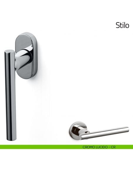 Maniglia per finestra martellina DK Stilo Olivari cromo lucido