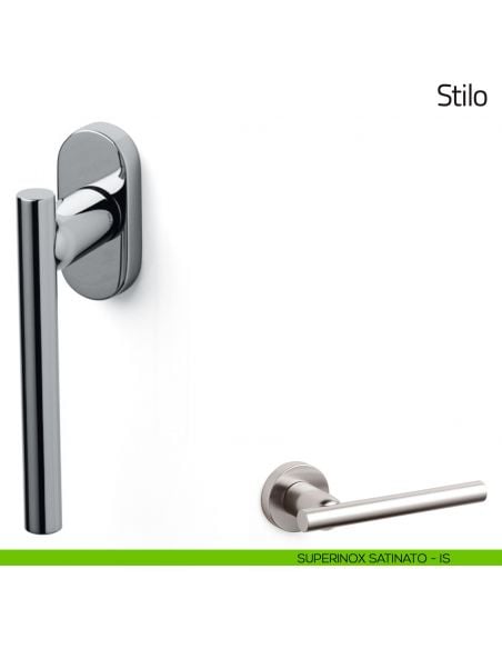 Maniglia per finestra martellina DK Stilo Olivari superinox satinato