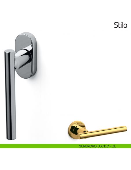 Maniglia per finestra martellina DK Stilo Olivari superoro lucido
