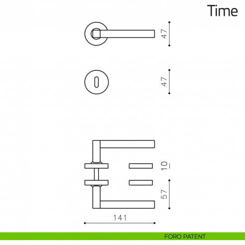 Maniglia per porta Time Olivari foro patent