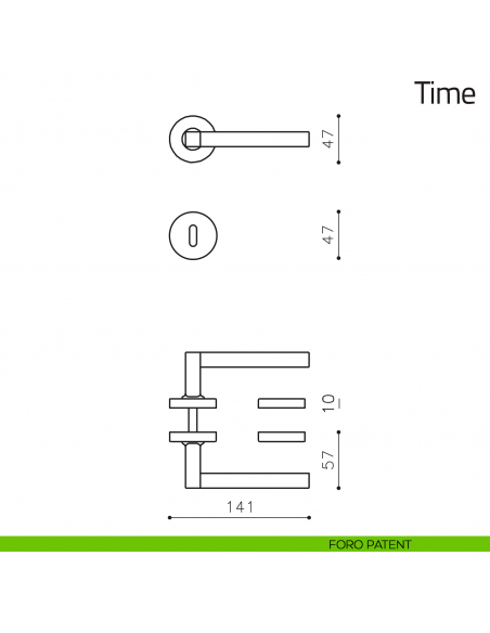 Maniglia per porta Time Olivari foro patent