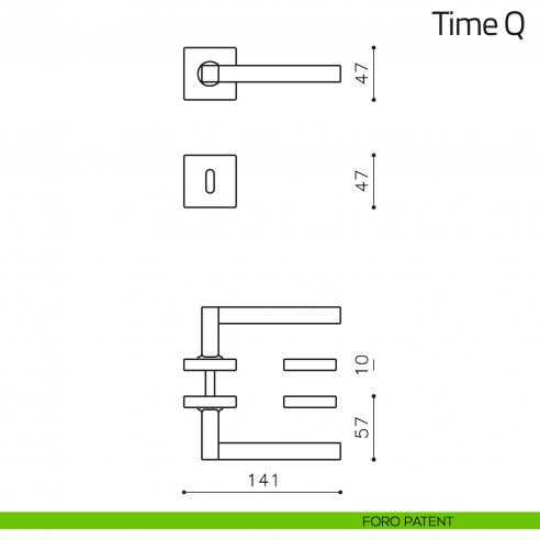 Maniglia per porta Time Q Olivari foro patent