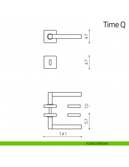 Maniglia per porta Time Q Olivari foro patent
